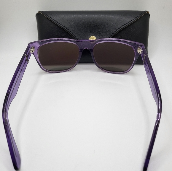 New RetroSuperFuture Purple Acetate Flat Frame Gold Mirror Lens Sunglasses - Picture 3 of 6